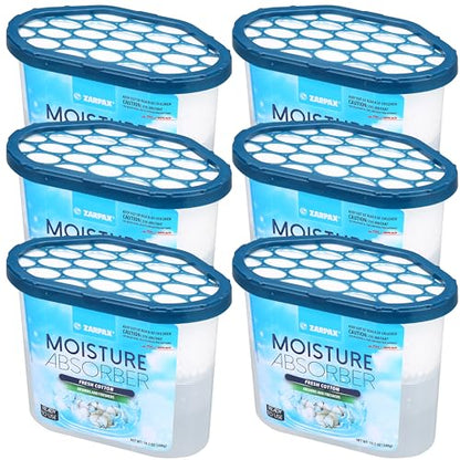 ZARPAX Moisture Absorber Fresh Cotton 10.5 oz - Set of 6 - size: 10.5 Ounce (Pack of 6), style: Fresh Cotton