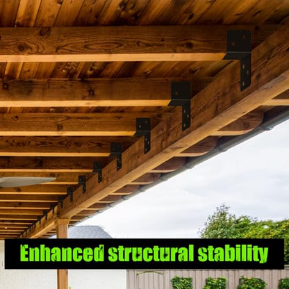 4 Pcs Post Caps Tie Bracket for 2x4 Post, Black - style: 2X4