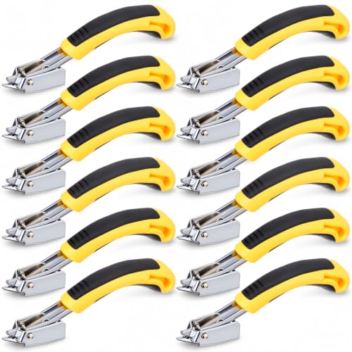 12 Pcs Staple Remover, Staple Puller Tool with Non Slip Handle, Upholstery Heavy Duty Nail Removers for Furniture, Floor, Wooden Box, Carpet, Cardboard Box