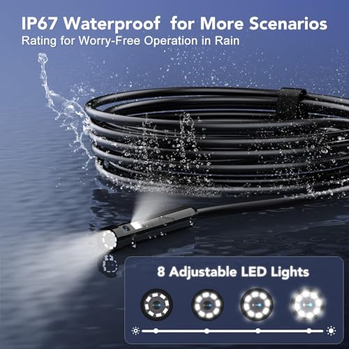 Dual Lens 5" IPS Endoscope Camera with Lights, 1080P Borescope Camera - size: 5" Dual Lens Endoscope