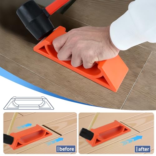 Floor Gap Fixer Tool for Laminate, Vinyl & Hardwood Floors – Heavy-Duty Nylon Plank Puller with Reusable Washable Adhesive Pad, DIY Floor Gap Repair Tool (Plank Grabber Only, Hammer Not Included) - size: Small, style: Hammer Not Included