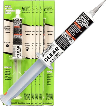 30mL Pre-Filled Precision Caulk Applicator Clear 5-Pack - color: Clear