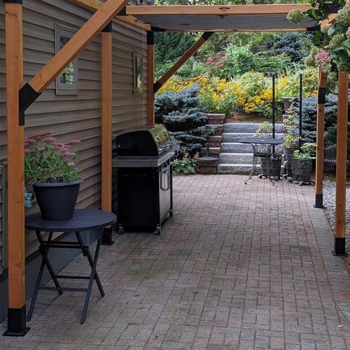 4Pcs 45 Degree Angle Brackets for Pergola Kits - Heavy-Duty Metal Gazebo Brackets & 2x4 Wood Connector, Universal DIY Pergola Bracket Kit with Lumber Compatibility - style: 4 Pack