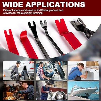 8PCS Auto Trim Removal Tool No Scratch Pry Tool Clip Remover Plier Red - color: red, size: 8 PCS