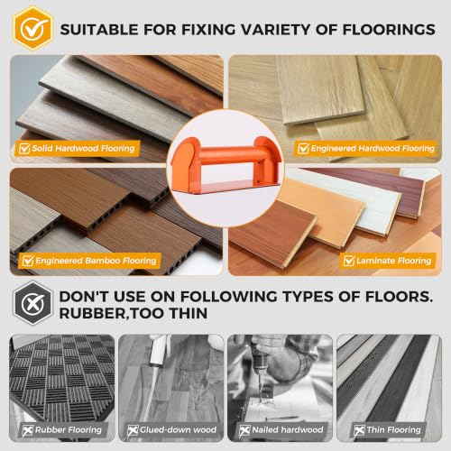 Floor Gap Fixer Tool for Hardwood, Vinyl Plank, Laminate with Rubber Mallet