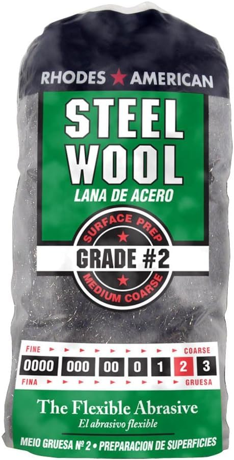 Steel Wool, 12 pad, Medium Coarse Grade #2, Rhodes American, Surface Preparation (Pack of 6) - size: 12 Pads (Pack of 6), style: Medium Coarse Grade #2
