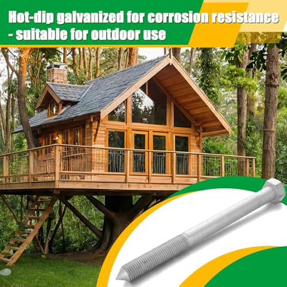 1 Pc Treehouse Lag Bolt Hot Dip Galvanized Hex Head Lag Screws for Treehouse Brackets Hardware Deck Construction Wood Framing Heavy Duty (1.25 x 15 Inch) - size: 1.25 x 15 inch