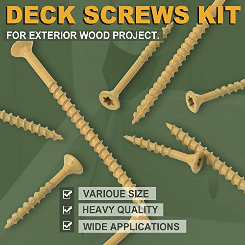 LIONMAX Deck Screws Assortment Kits 170PCS, 2 Size Wood Screws Kits - size: #10 (170pcs)