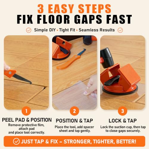 Heavy-Duty Floor Gap Fixer Tool with 45° Double-Sided Strike & Suction Cup