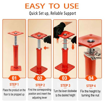 Floor Jacks for House Leveling 4 Pack, 16" - 21" Height Range - size: 16'' - 21'' (4 pcs)