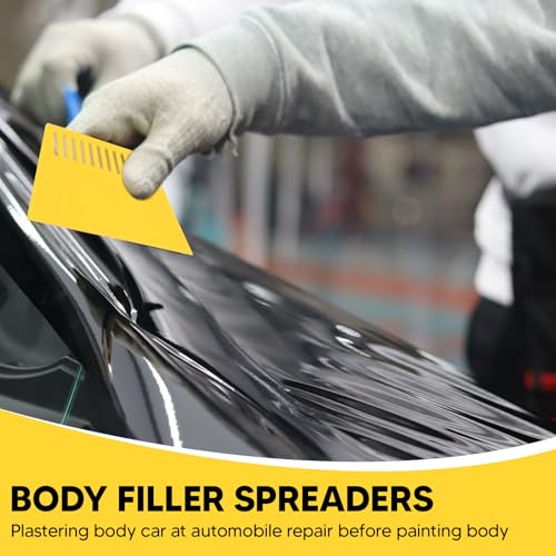 3 Pieces Auto Body Filler Spreaders Pp Putty Tool Flexible Edge Yellow for Car Foil Installation Tool Versatile