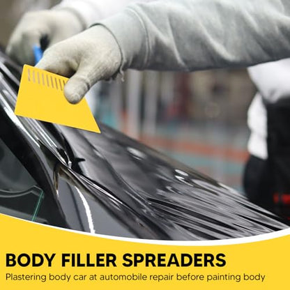 3 Pieces Auto Body Filler Spreaders Pp Putty Tool Flexible Edge Yellow for Car Foil Installation Tool Versatile
