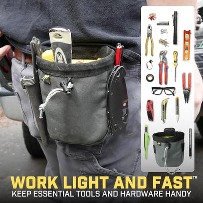 Joey Pouch | Clip-On Tool Belt Bag for Tools, Screws, and Nails - Great for an Electrician, HVAC Tech, Plumber, Carpenter, Contractor, Handy Man, and Any Tradesperson Who Wears a Small Utility Pouch - style: Clip On