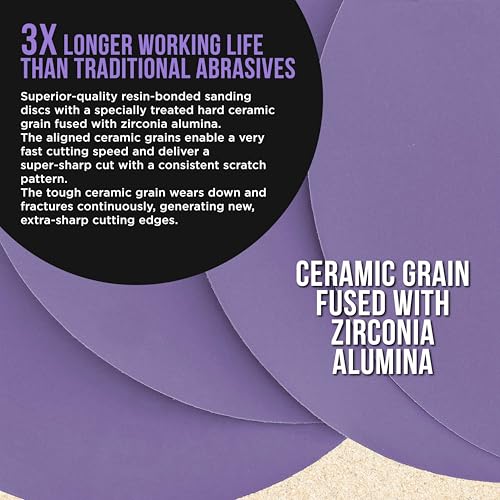 Dura-Gold 1000 Grit 6" PSA Purple Film Ceramic Sanding Discs, Box of 50 - style: 1000 Grit