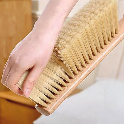 Soft Foxtail Hand Broom Wood Handle for Shop Bench 14" (2pcs Yellow) - color: 2 Yellow