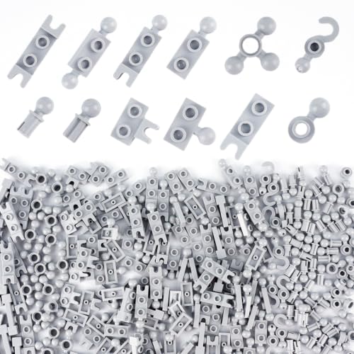 Plate 1x2 Ball Joints Socket - 250pcs Connector Accessories Classic Bricks - color: Light Gray