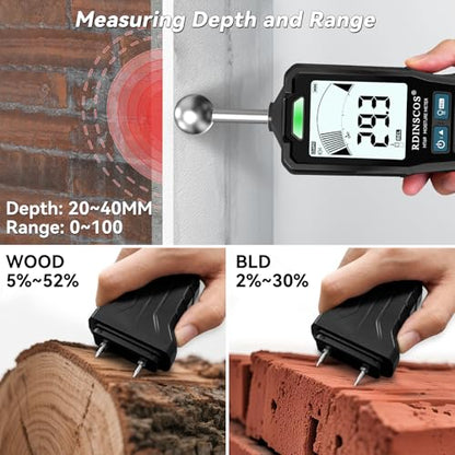 RDINSCOS 2-in-1 Pin & Pinless Moisture Meter - color: Black_base