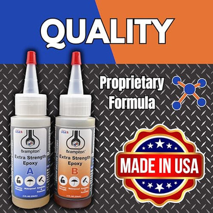 Brampton Extra Strength Epoxy, 20-Minute Work Life, Waterproof 2-Part Epoxy Glue Kit for Tile, Metal, Ceramic, Glass, Wood, Stone, Strong Bonding, Sandable, Paintable Resin, Easy 1:1 Mix, 4 oz - style: 4 FL OZ KIT