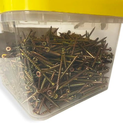 #9 x 3 Wood Construction Screws – Zinc Yellow Coated, Self-Drilling Point, Bugle Head, Torx Drive – Heavy-Duty Framing & Carpentry Screws – 1000 Count - size: #9 x 3" (1000 pcs)