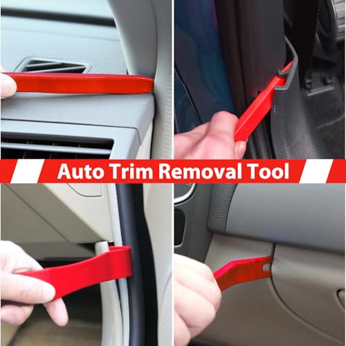 Doaho 8Pcs Auto Trim Disassembly Tool Set with Storage Bag - Red - color: Red -8Pcs Trim Removal Tool Kit