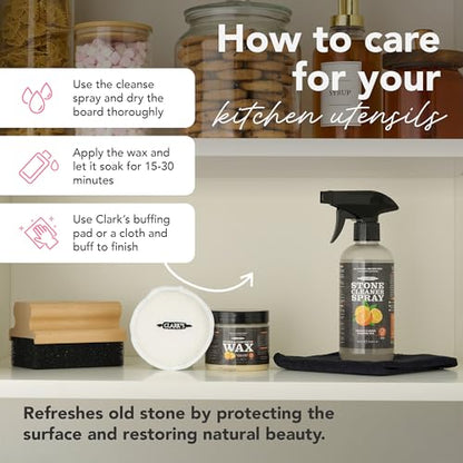 CLARK'S Soapstone & Concrete Wax Cleaner Care Kit, Orange Lemon Scent