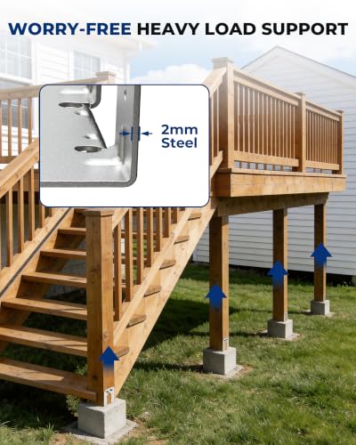 4PCS 6x6 Post Base Anchor for Concrete, Supports Deck Fence Pergola