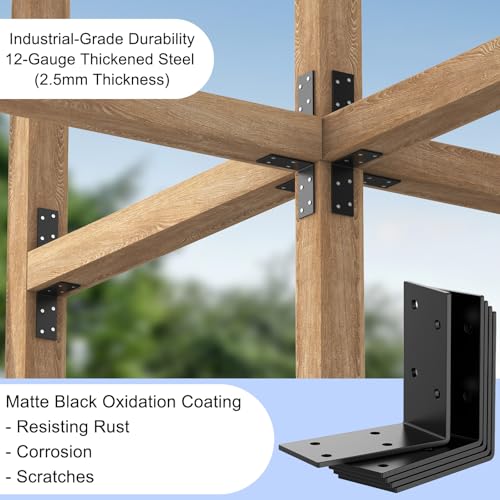 3 Inch Heavy Duty L Brackets for Wood, Galvanized Corner Braces, 15 PCS - size: 3x3x1.5 Inch