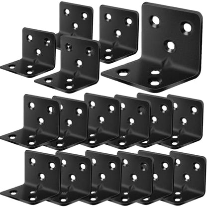 40Pcs 1.2”x1.2”Stainless Steel Black Brackets 1.5”Wide Small Angle Bracket - size: 40PCS, style: Black
