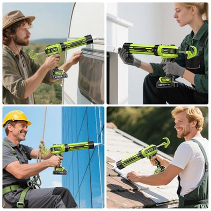 Taskstar Electric Caulking Gun with 2 x 2.0Ah Batteries, Upgraded Brushless - size: Brushless Motor +2 Batteries