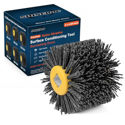 Shinboc 4.7x4 Inch Surface Conditioning Tool, 120 Grit Nylon Drawing Wheel - style: 120 Grit