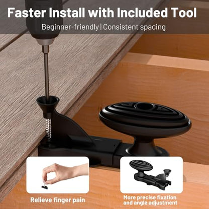 1000 PCS Hidden Deck Fasteners for Composite Decking,Nylon Deck Clips with 316 Stainless Steel Screws&Installation Tool,Universal Hidden Deck Clips for Wood&Composite Boards,Rust-Proof,Easy Install