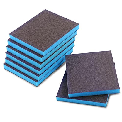 8Pcs 100 Grit Sanding Sponge, Jamiikury Medium Sanding Blocks Washable and Reusable, Wet Dry Sandpaper Sponge for Wood Metal FurniturePaint and Drywall - size: 100 Grits