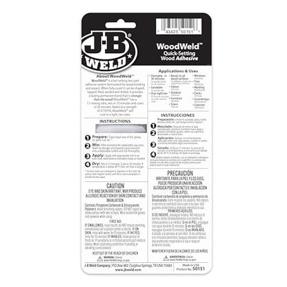 J-B Weld WoodWeld Syringe, Light Tan, 25ml 2 Pack - size: 25 ml 2 Pack