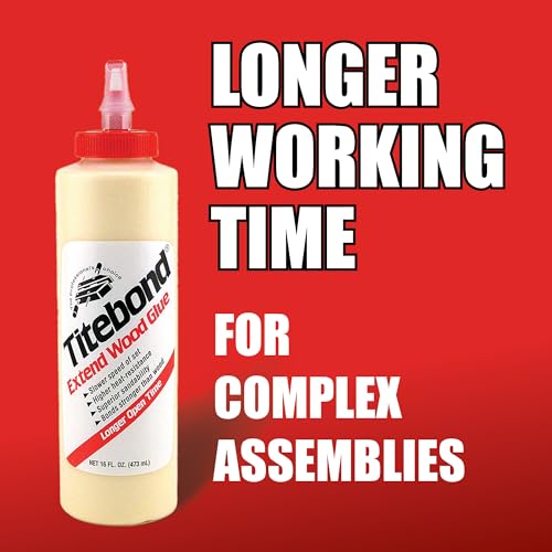 Titebond Extend Wood Glue 16 Oz. – Slow-Set Adhesive – 9104 - size: 16 fluid ounces, style: Titebond I