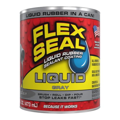 Flex Seal Liquid Rubber Sealant Coating, Waterproof, Gray, 16 oz - color: Gray, size: 16 oz