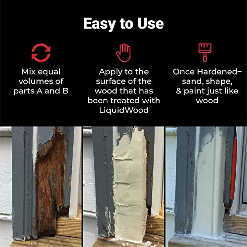 Abatron WoodEpox Kit - 2 Pint - 2-Part Structural Epoxy Adhesive Filler - Wood Filler Putty - size: 32 fluid ounce