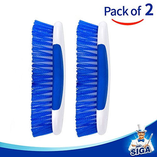 MR.SIGA Multi Purpose Heavy Duty Scrub Brush - Pack of 2 - color: White & Blue