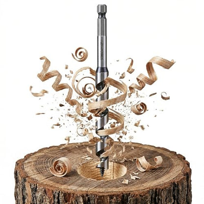 SOMADA 1/2 in x 8 in Auger Drill Bit, Quick Change Hex Shank, Wood - size: 1/2"x8" Silver