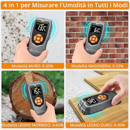 Neoteck Pinless Moisture Meter Non-Destructive Wood Moisture Meter - color: Grey