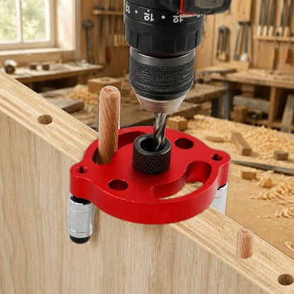 Dowel Drill Guide, Adjustable Self Centering Doweling Jig Kit with 2/3/4/5/6/7/8/9/10 mm Drill Bushes & 6/8/10 mm Doweling Jig for Woodworking Straight Holes