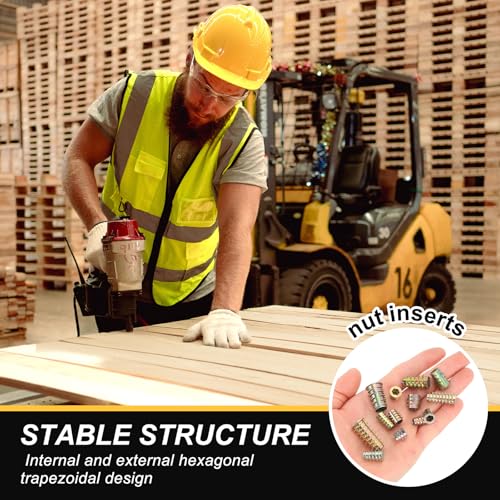 MECCANIXITY 28 Pcs Threaded Inserts for Wood, Zinc Alloy M8 Thread Inserts Nuts Hex Socket Drive Screw 30mm Length for Furniture, Cabinet, Tables and Chairs - size: M8x30mm