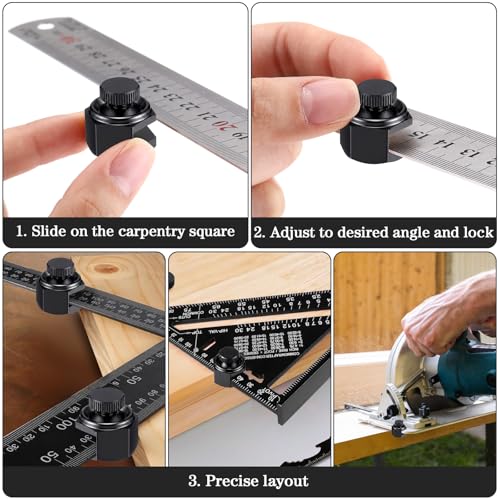 4 Pack Stair Gauge Set, Layout Tool for Framing Square, Black - color: Black