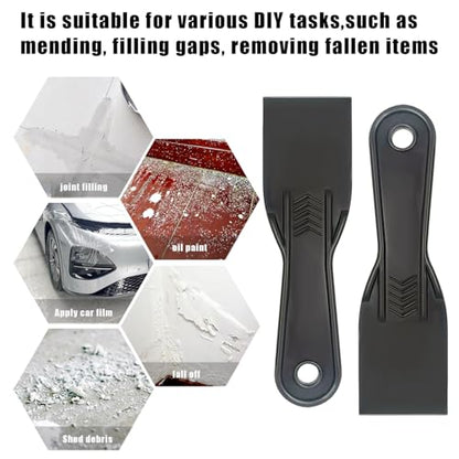 6 Pack Plastic Putty Knife Set, 2" Flexible Paint Scraper Tools for Spackling, Drywall Repair, Patching, Plastering, Caulking, Wallpaper Removal, Non-Scratch Spackle Knife & Putty Scraper