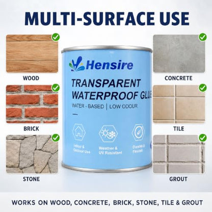 Hensire Transparent Waterproof Sealant 17oz – Clear Brush-On Coating - size: 17Fl oz/500ml
