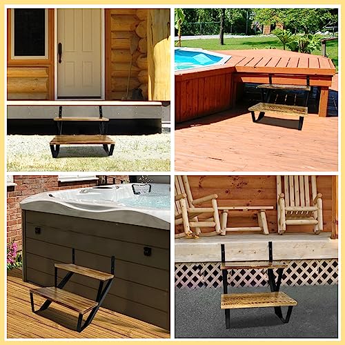 2 Step Metal Stair Step Steel Riser Stringers for 19.4" Height Deck, 2Packs - size: 2 Steps