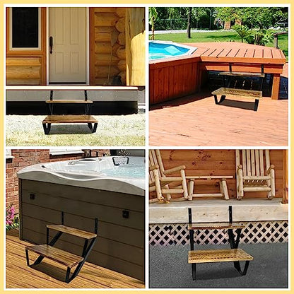 2 Step Metal Stair Step Steel Riser Stringers for 19.4" Height Deck, 2Packs - size: 2 Steps