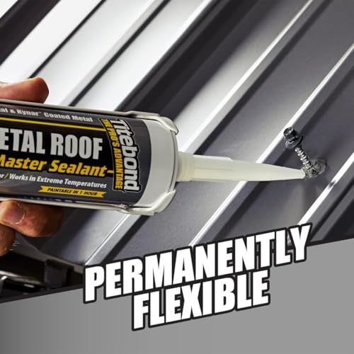 Titebond WeatherMaster Metal Roof Sealant, Blue – Premium Polymer Caulk for Aluminum, Copper, Galvanized Steel & Coated Metals, UV-Resistant – 62221, 9.5 Oz. Cartridge - size: 9.5 Oz., style: 62221, Blue