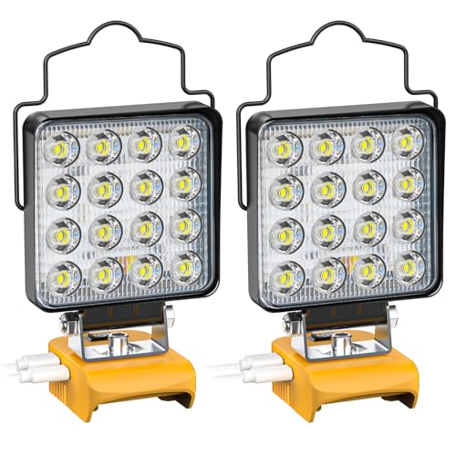 2PCS LED Work Light Compatible with DeWALT 20V Battery,112W 11200LM - color: 70W 2PCS