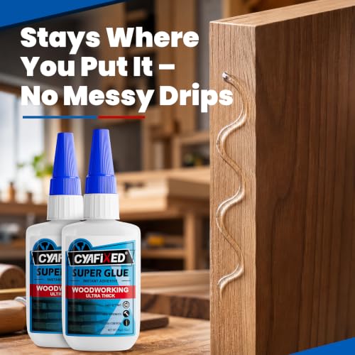 Gap Fill Wood Super Glue 4 oz, Heavy Duty Thick CA Glue for Woodworking - size: 4 oz