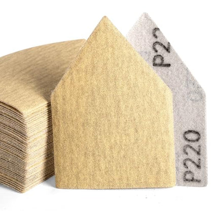 POLIWELL Orbital Triangle Sanding Sheets 50PCS 90x65mm Hook & Loop - style: 220 Girt